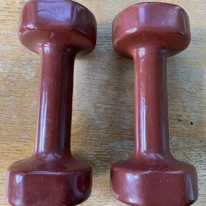 1 Pair 5 lb Vinyl Rubber Dumbbell Set